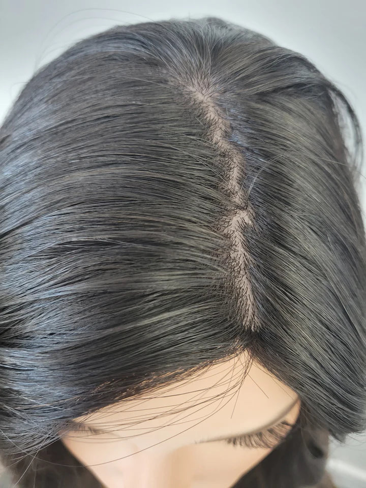 level 4 dark brown 100% Premium Mongolian Silk Base front mono-topper Canada