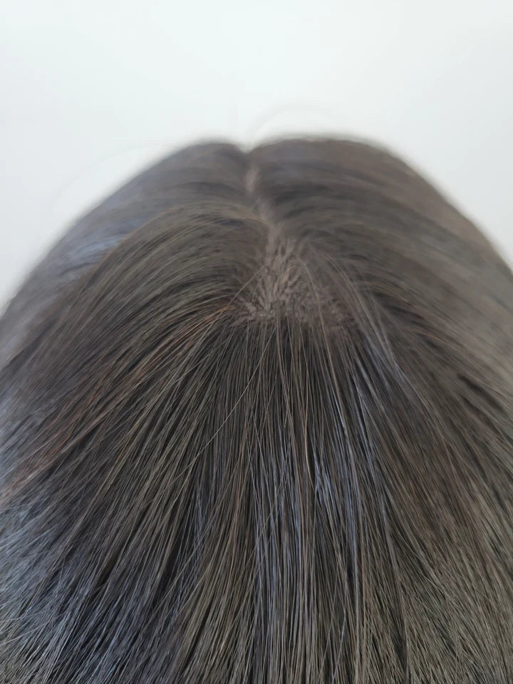 level 4 dark brown 100% Premium Mongolian Silk Base front mono-topper Canada