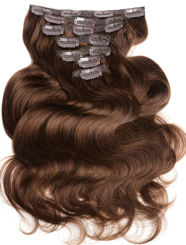 Chocolate Brown 100% Remy Clip-In Hair Extension