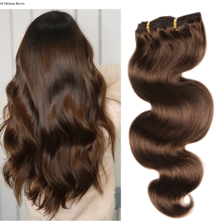 Chocolate Brown 100% Remy Clip-In Hair Extension