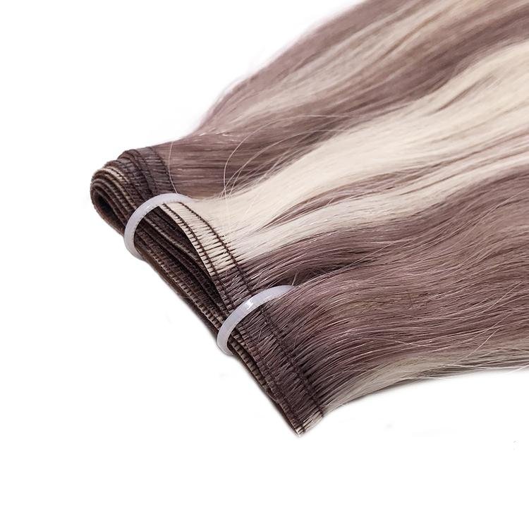 Medium golden blonde piano Extra Thin Flat WEFT - SashBeauty
