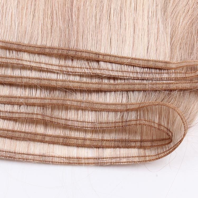Medium golden blonde piano Extra Thin Flat WEFT - SashBeauty