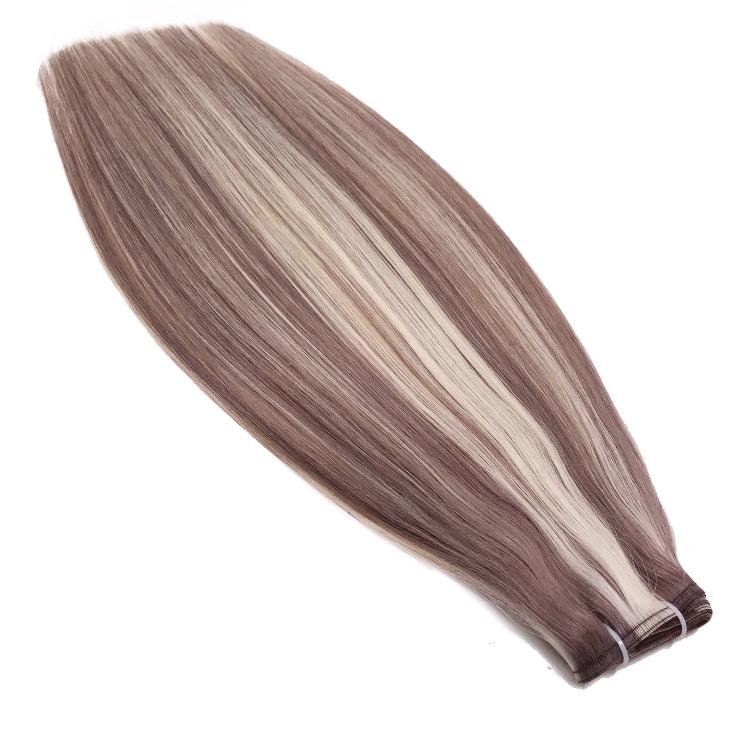 Medium golden blonde piano Extra Thin Flat WEFT - SashBeauty