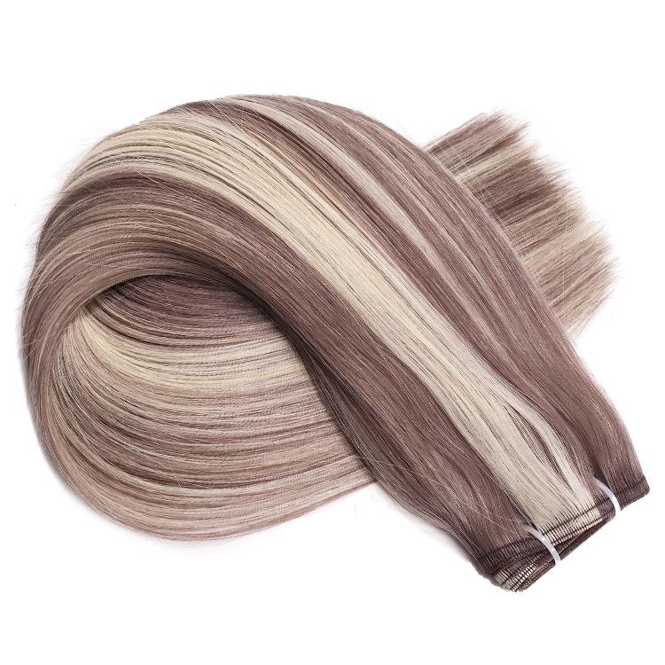 Medium golden blonde piano Extra Thin Flat WEFT - SashBeauty