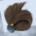 100% Remy Human Hair Extensions European Auburn Brown Highlights Tape-In Hair Extensions (55g - 175g)