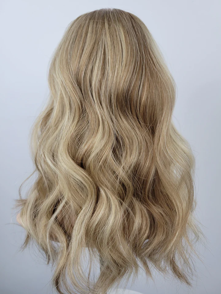 Natural Blonde Balayage 100% Premium Mongolian Silk Base front mono-topper Canada