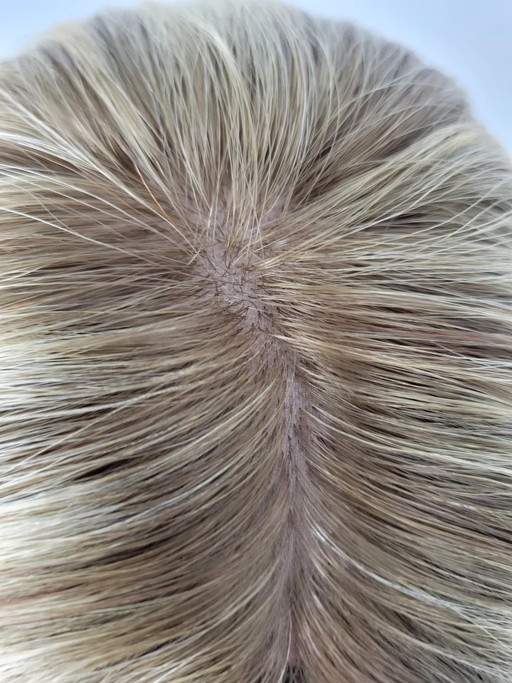 Natural Blonde Balayage 100% Premium Mongolian Silk Base front mono-topper Canada