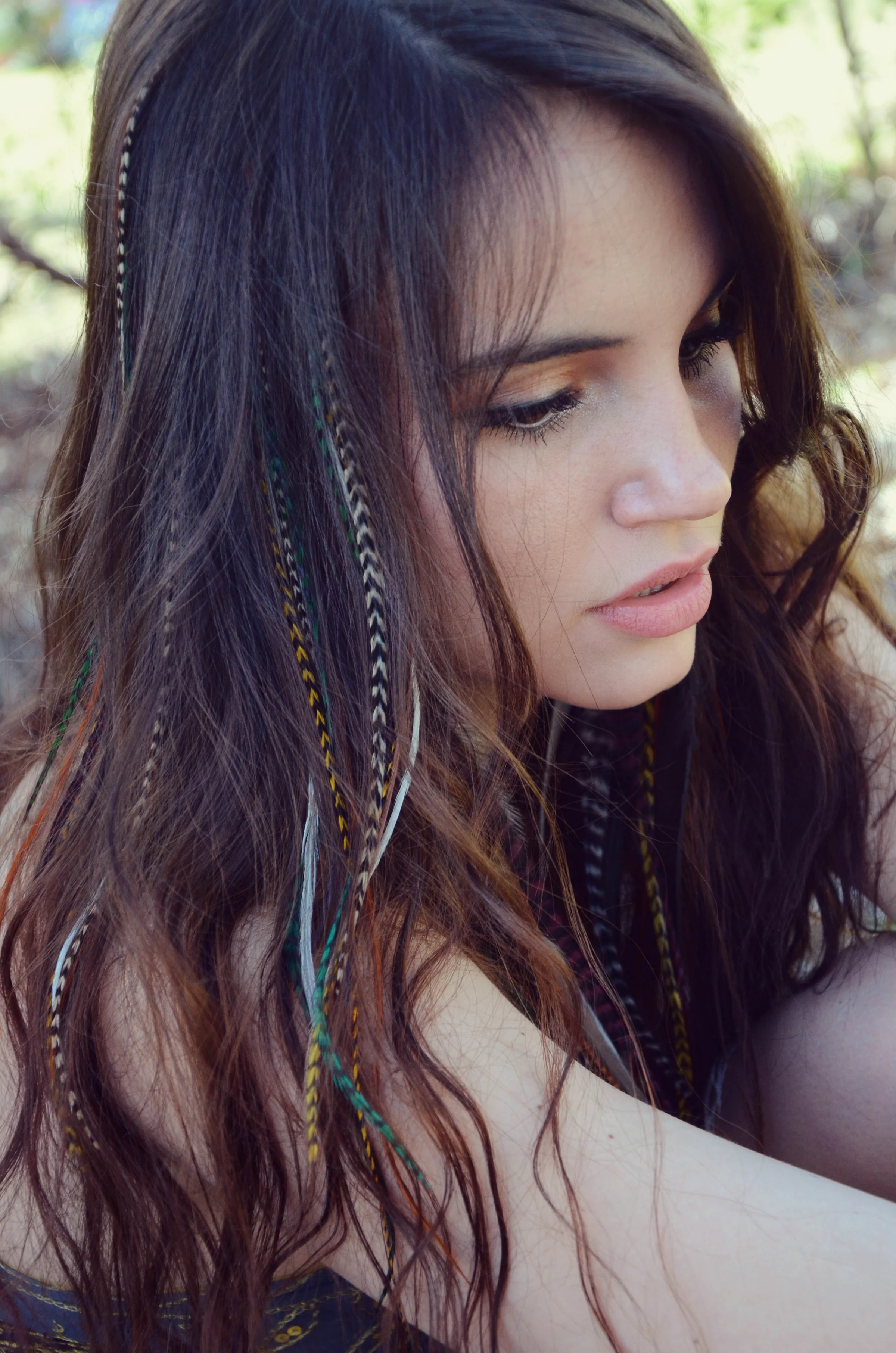 18" Grey rooster feather hair extensions Kit