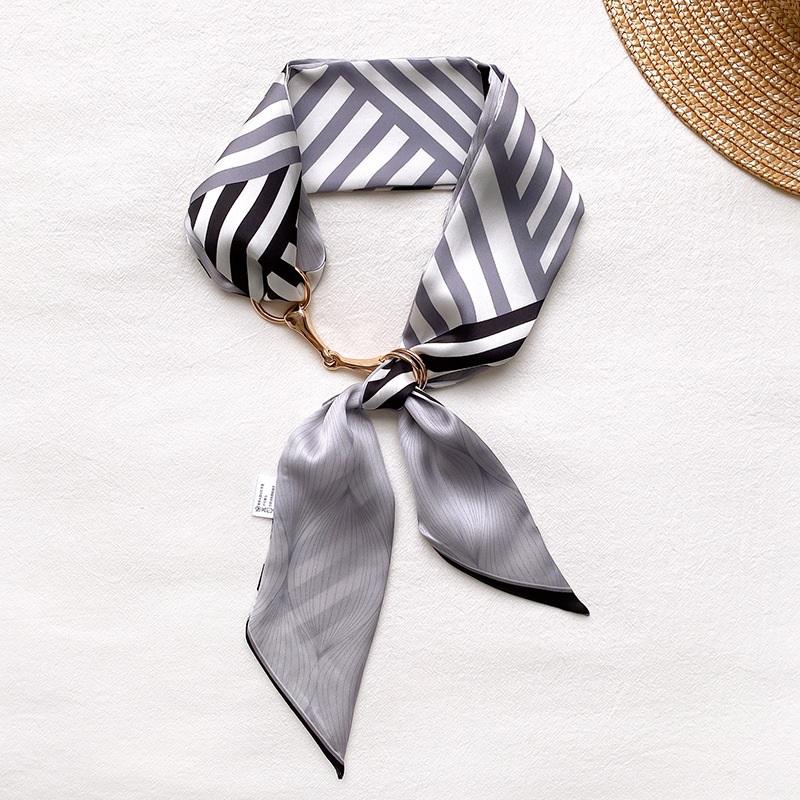Narrow Strip Satin Silk Scarf Accessory - SashBeauty