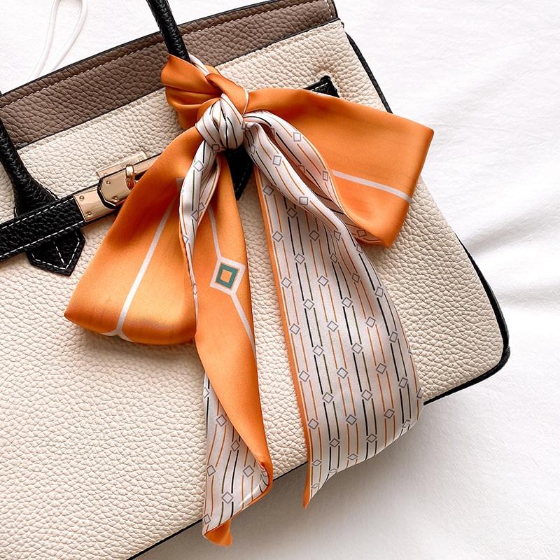 Narrow Strip Satin Silk Scarf Accessory - SashBeauty