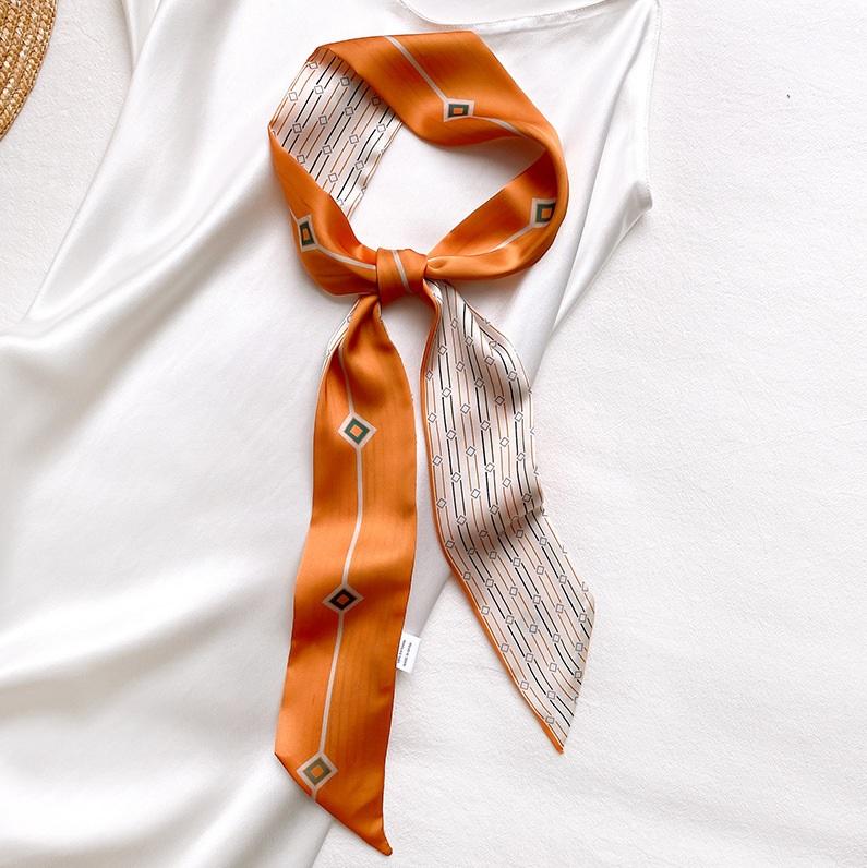 Narrow Strip Satin Silk Scarf Accessory - SashBeauty