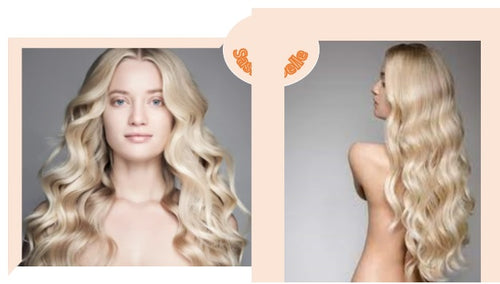 100% Remy Human Hair  Human Hair Halo Extensions - Sandy Blonde Balayage