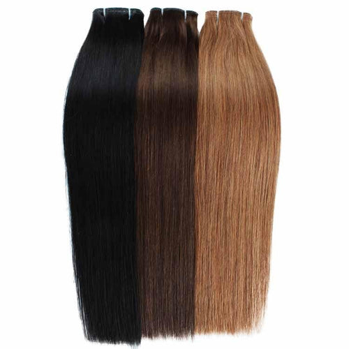 Off Black Extra Thin Flat WEFT - SashBeauty
