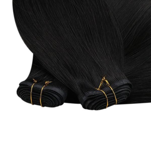 Off Black Extra Thin Flat WEFT - SashBeauty
