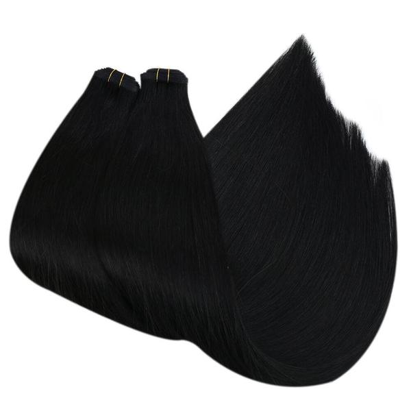 Off Black Extra Thin Flat WEFT - SashBeauty