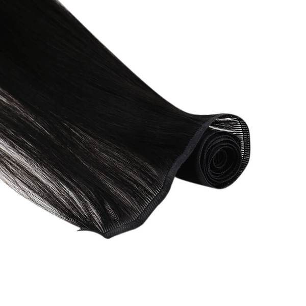 Off Black Extra Thin Flat WEFT - SashBeauty