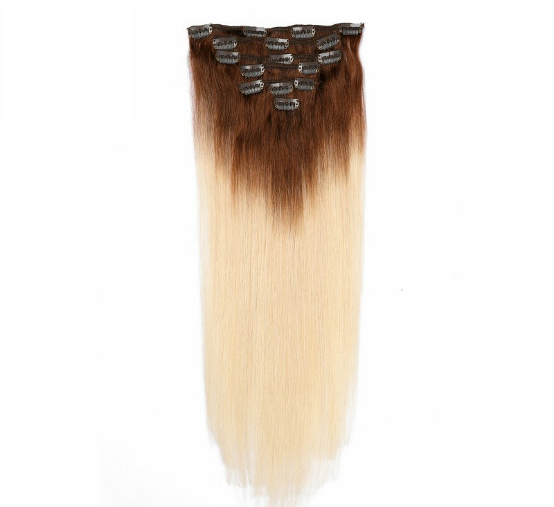 Classic Dark Brown Ombre 100% Clip-In Remy Hair Extensions