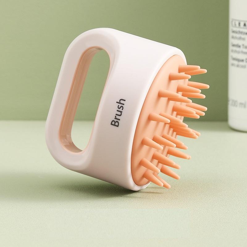 Orange-Pink Non Slip Hand Held Scalp Massage Brush - SashBeauty