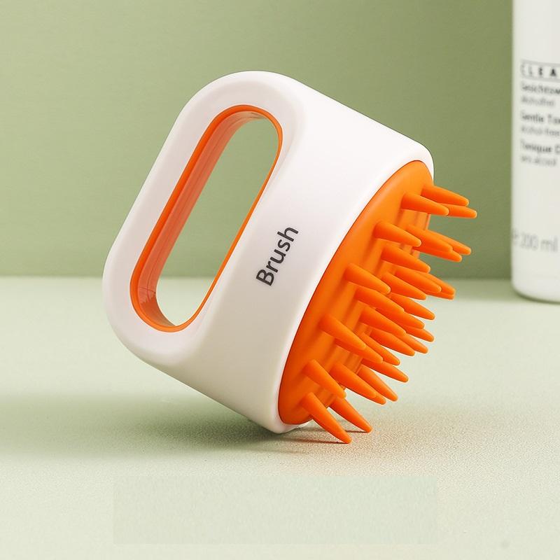 Orange-Pink Non Slip Hand Held Scalp Massage Brush - SashBeauty