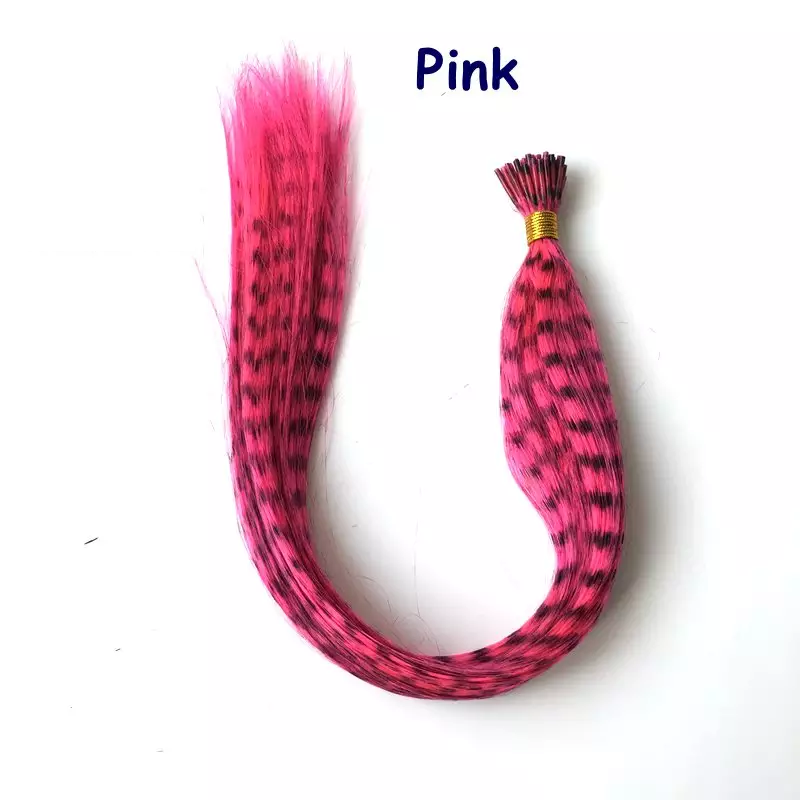 18" Pink rooster feather hair extensions Kit