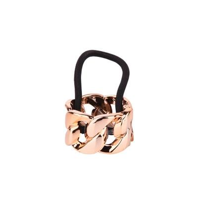 Ponytail Holder: Sparkly Bronze Multicolor - Black Glitter Elastic Ring - SashBeauty