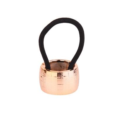 Ponytail Holder: Sparkly Bronze Multicolor - Black Glitter Elastic Ring - SashBeauty