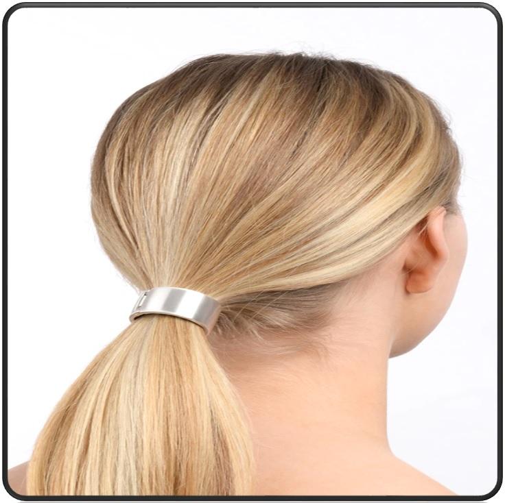 Ponytail Holder: Sparkly Silver Multicolor - Elastic Ring - SashBeauty