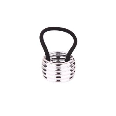 Ponytail Holder: Sparkly Silver Multicolor - Elastic Ring - SashBeauty