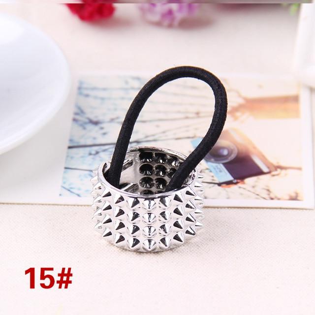 Ponytail Holder: Sparkly Silver Multicolor - Elastic Ring - SashBeauty