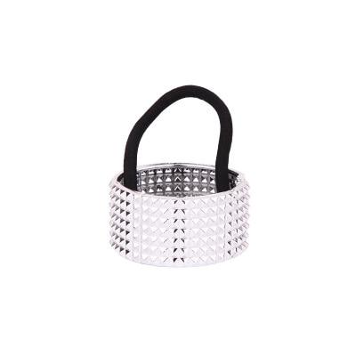 Ponytail Holder: Sparkly Silver Multicolor - Elastic Ring - SashBeauty