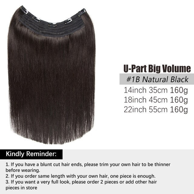 No Glue invisible halo Clip-in Hair Extensions (160g) - Heat resistant