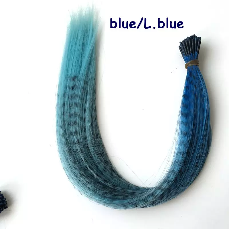 18" Blue Feather Hair rooster feather hair extensions Kit