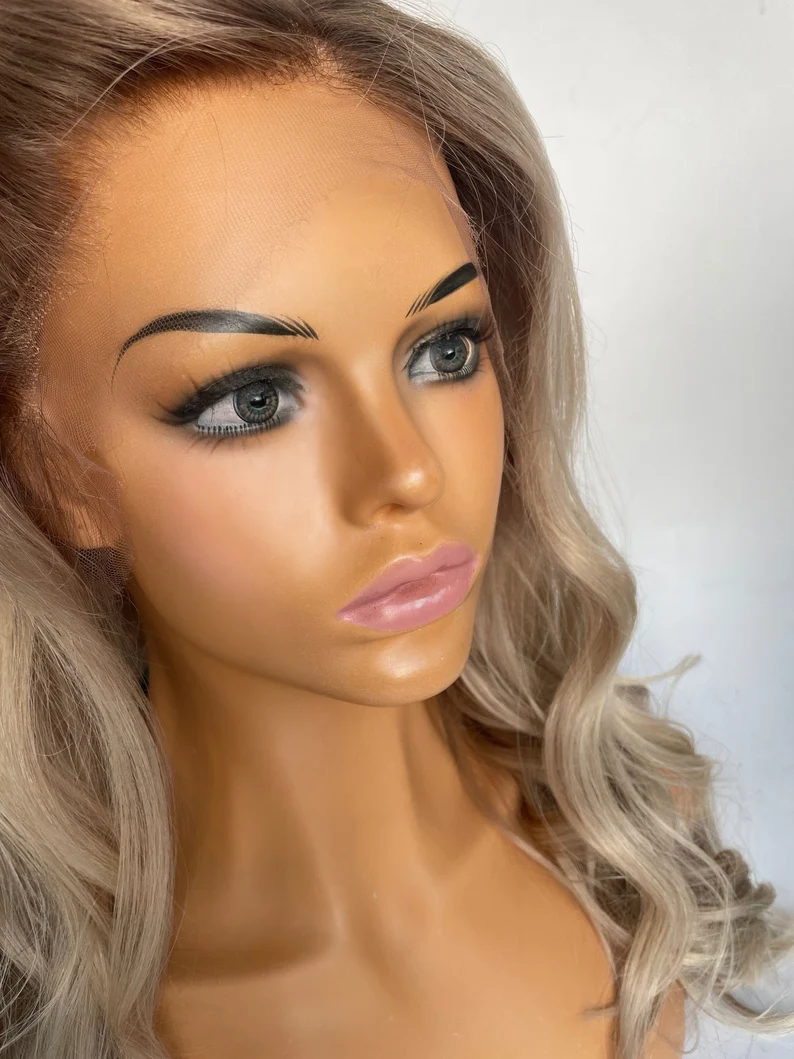 Rooted Ash Blonde Wig HD Silk Base European Hair Invisible