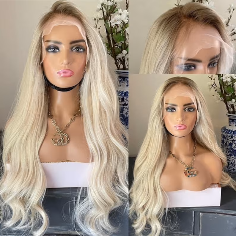 Dark Brown Brunnet Highlight Wig - HD Silk Base European Hair - Invisible Knots - Natural Hairline