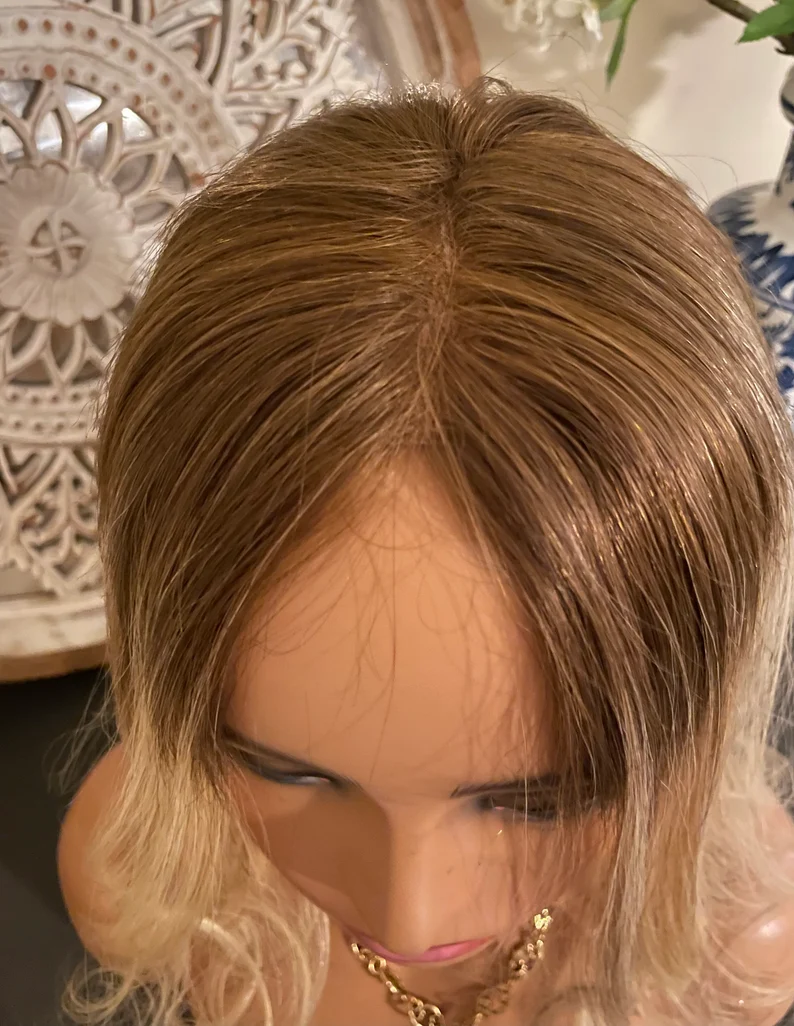 Rooted Ash Blonde Highlight Wig - HD Silk Base European Hair - Invisible Knots - Natural Hairline