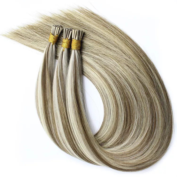 Natural Blonde Highlight (#8/22) 100% Remy Human Hair I Tip Extensions Pre Bonded i-Tip Hair Extensions 1g/s 50-100gram