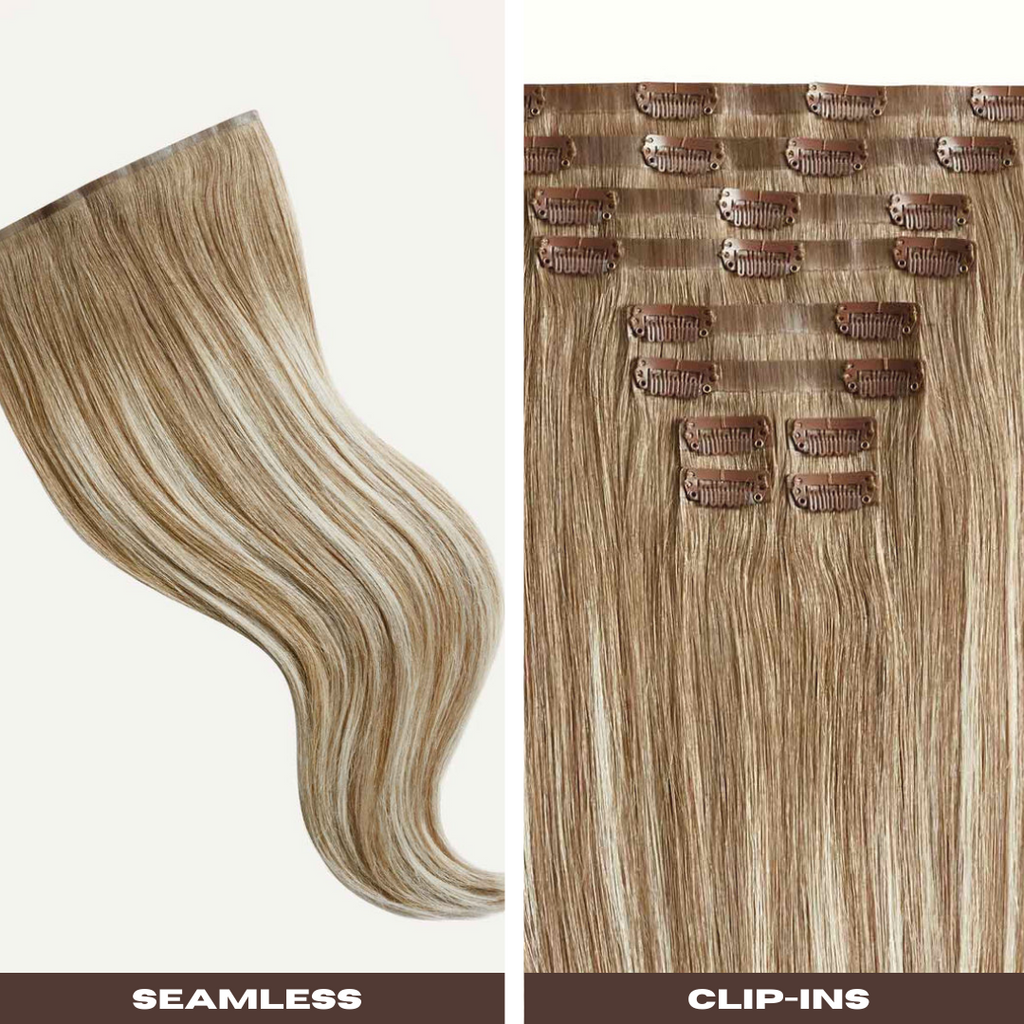 Classic Natural Blonde Balayage Clip-on Remy Hair Extensions