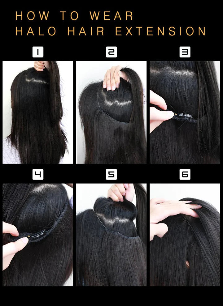 Halo Hair Extensions - Chestnut Brown-100% Remy Human Hair