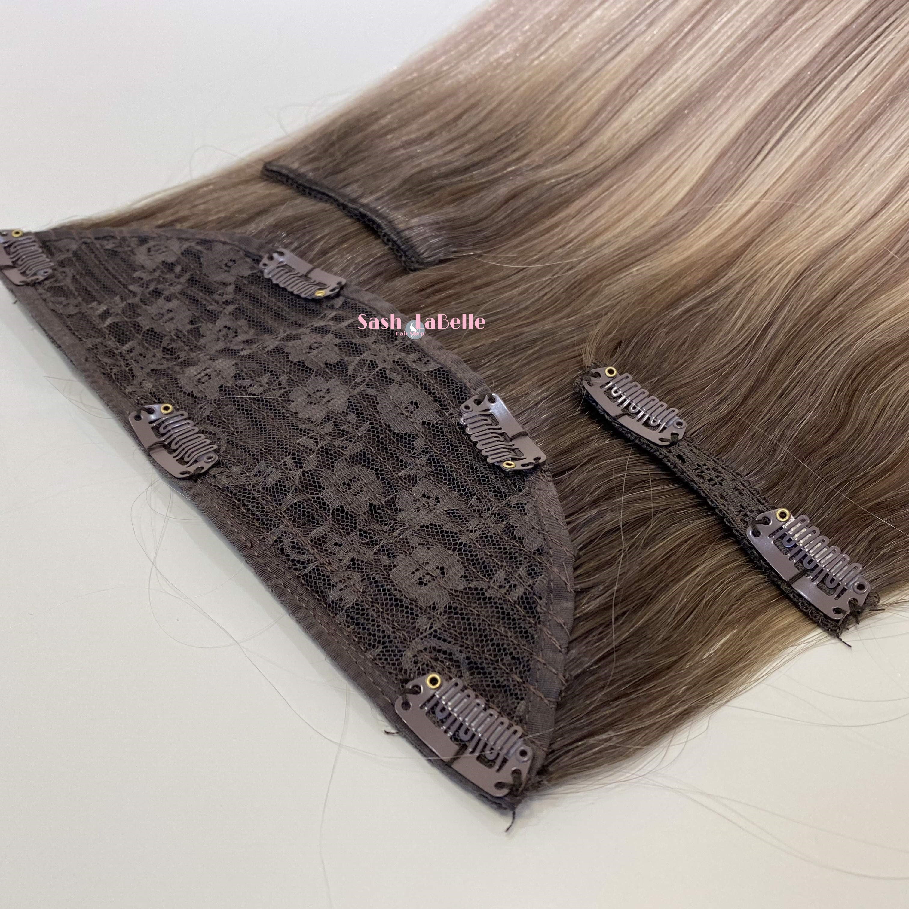 3-Piece Hair Extensions Clip-ons 100% Human Hair Clip-In Remy Hair Extensions - Natural Red