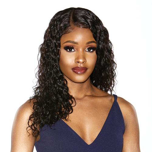 4*4 Lace Front 4A HD Wig Wet N Wavy Deep - Natural color