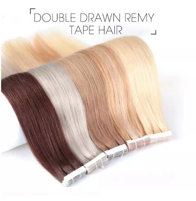 Mini Tape Hair Extensions Double Drawn European Remy Tape In