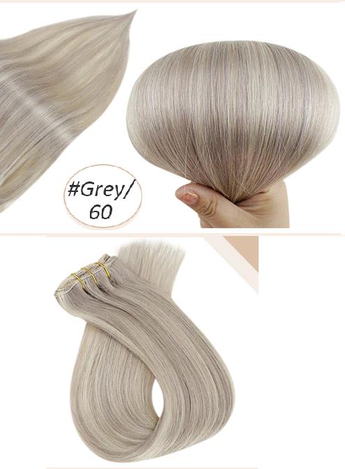 100% Remy Human Hair Extensions - European Ash Blonde Highlights (#60/70) Remy Tape-In hair extensions(55g - 175g)