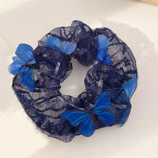Sashy Ocean Blue Transparent Butterfly - Net Scrunchies - SashBeauty
