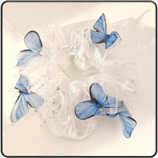 Sashy Ocean Blue Transparent Butterfly - Net Scrunchies - SashBeauty