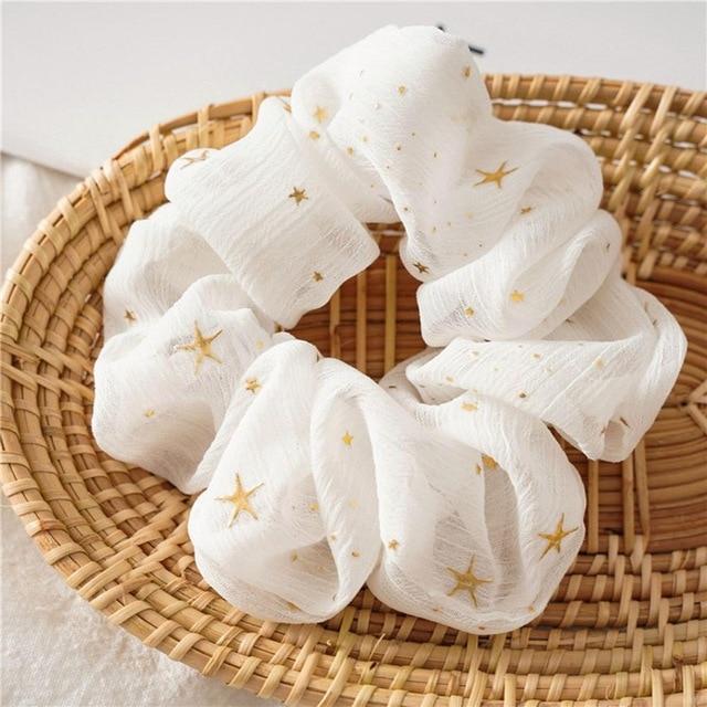 Sashy Oversize Star Gauze Scrunchie Set - SashBeauty