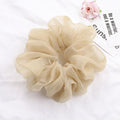 Sashy Oversized Organza Scrunchies - Sky Blue, Teal and Brown - SashBeauty