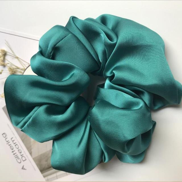 Sashy Oversized Teal Snag-Free Satin Scrunchie Set - SashBeauty