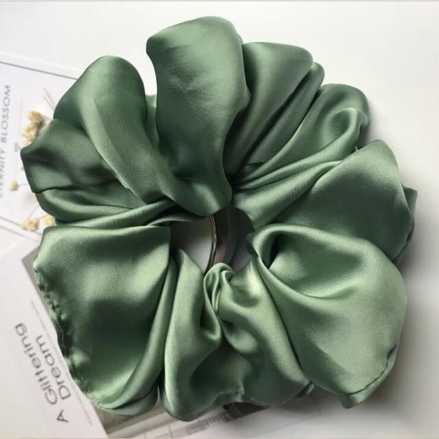 Sashy Oversized Teal Snag-Free Satin Scrunchie Set - SashBeauty