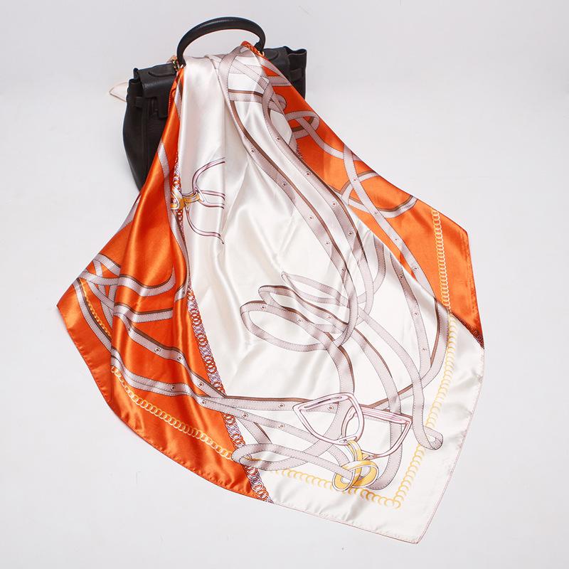 Satin Silk twill Multi -colored Digital Print Scarves - SashBeauty