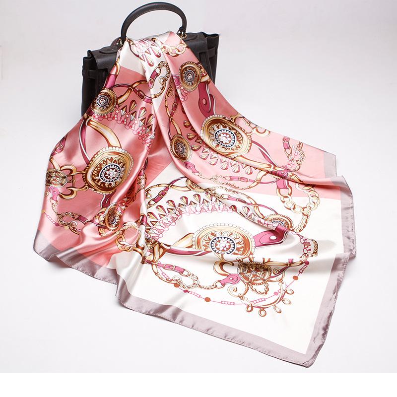 Satin Silk twill Multi -colored Digital Print Scarves - SashBeauty